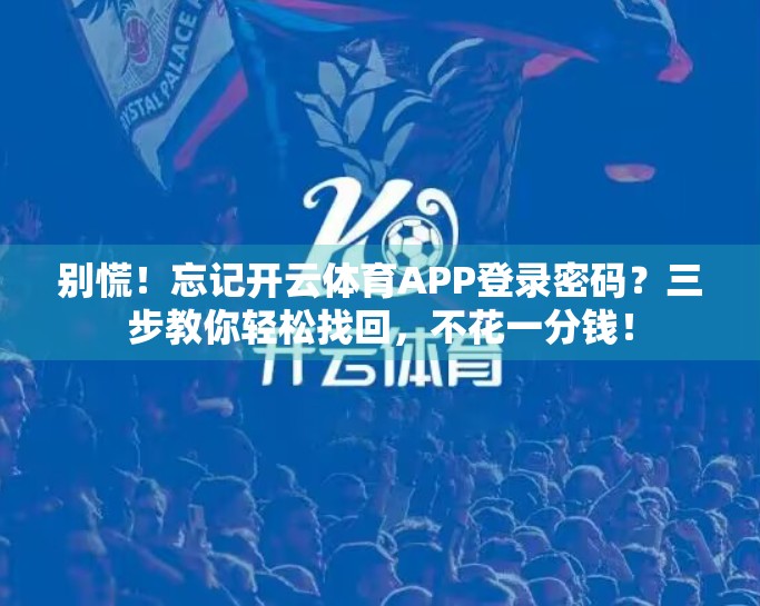 别慌！忘记开云体育APP登录密码？三步教你轻松找回，不花一分钱！